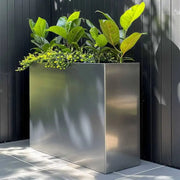 DAMAGED (READ DESCRIPTION) 90cm Long Zinc Galvanised Silver 60cm Tall Trough Planter